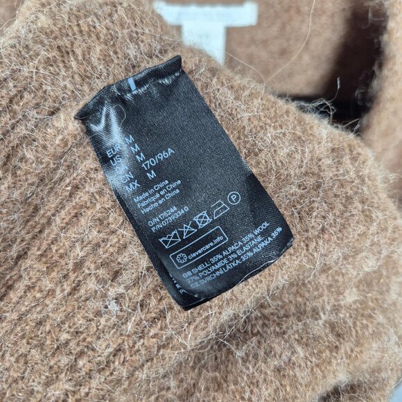 HM Sweater Womens M Brown Wool Alpaca Cardigan Open Front Oversized Cozy - Picture 6 of 7